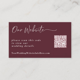 Merlot Modern Wedding Website Card Begleitkarte