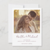 Merlot Modernes Handwriting Foto Hochzeit Save The Date (Vorderseite)