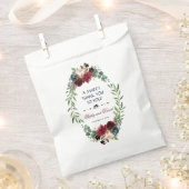 Merlot Navy Blue Floral Bloom Wedding DANKE Geschenktütchen (Ausgeschnitten)