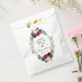 Merlot Navy Blue Floral Bloom Wedding DANKE Geschenktütchen (Versiegelt)