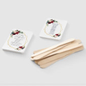 Merlot Navy Blue Floral Gold Rahmen Hochzeitsprogr Fächer (Non-assembled)