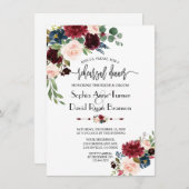 Merlot Navy Handwriting Probe Dinner Einladung (Vorne/Hinten)