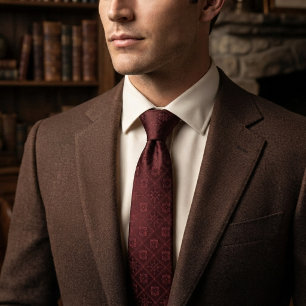 Merlot-Oxblut-Tonal-Jacquard Luxus-Burgunder Krawatte
