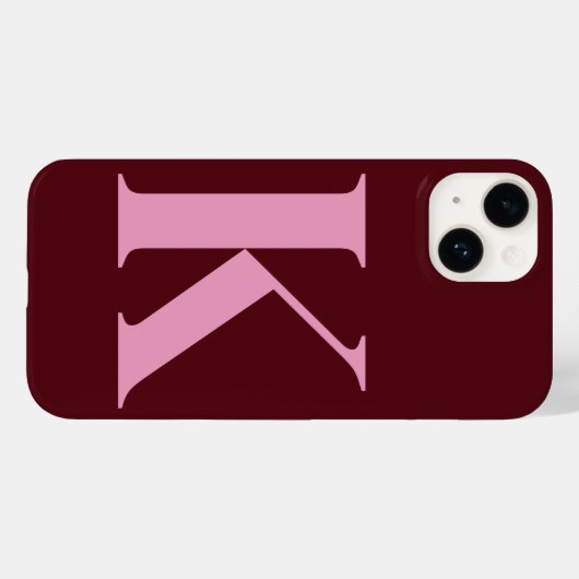 Merlot Pink Initial Personalisiert Monogram Design Case-Mate iPhone Hülle (Rückseite (Horizontal))