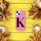 Merlot Pink Initial Personalisiert Monogram Design Case-Mate iPhone Hülle