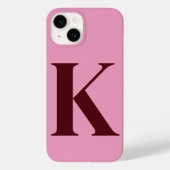 Merlot Pink Initial Personalisiert Monogram Design Case-Mate iPhone Hülle (Rückseite)
