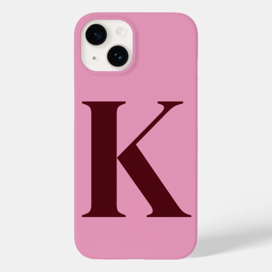 Merlot Pink Initial Personalisiert Monogram Design Case-Mate iPhone Hülle (Rückseite)
