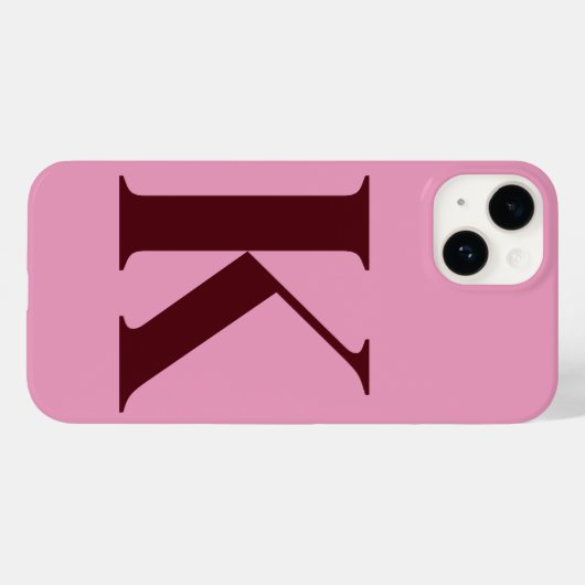 Merlot Pink Initial Personalisiert Monogram Design Case-Mate iPhone Hülle (Rückseite (Horizontal))