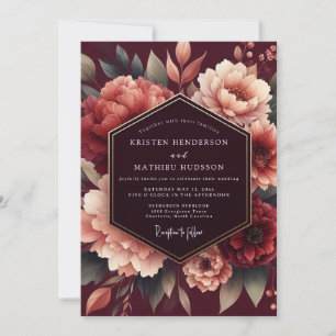 Merlot Poetic Bloom Hochzeit Einladung