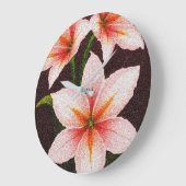 Merlot Radiance Lily Große Wanduhr (Winkel)