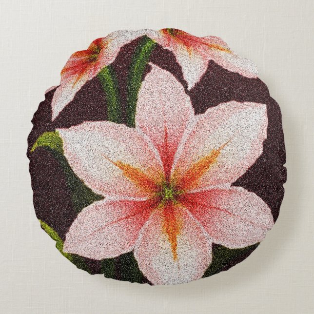 Merlot Radiance Lily Rundes Kissen (Vorderseite)