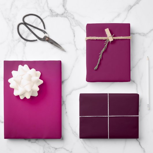 Merlot-Rot-Farbpalette-Design Geschenkpapier Set (Vorderseite)