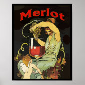 Merlot Trauben, Wein Poster (Vorne)