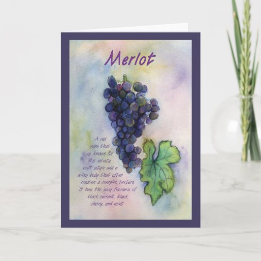 Merlot Weinkarte Karte (Vorderseite)