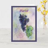 Merlot Weinkarte Karte (Gelbe Blume)