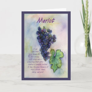 Merlot Wine Art Trauben Gruß oder Karte