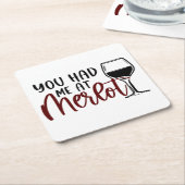 Merlot Wine Untersetzer "You had me at Merlot" (angewinkelt)