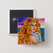 Mermaid 13 Button (Vorne & Hinten)