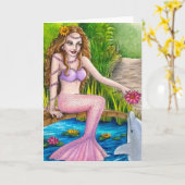 mermaid 18 Note Card Karte (Gelbe Blume)