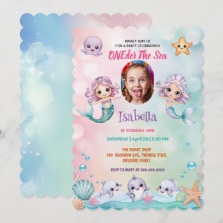 Mermaid 1. Foto Oneder Ocean Geburtstag Einladung