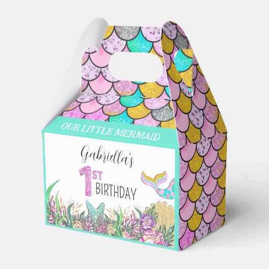 Mermaid 1. Geburtstag Geschenkschachtel (Vorderseite)