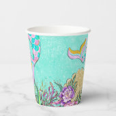 Mermaid 1. Geburtstag Pappbecher (Rückseite)