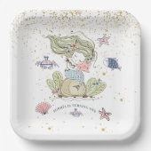 Mermaid 1. Geburtstag Party Pappteller (Vorderseite)