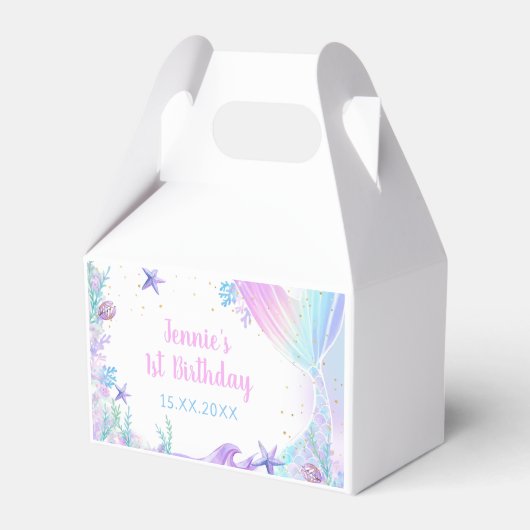 Mermaid 1. Geburtstags-Girl-Party Geschenkschachtel (Vorderseite)