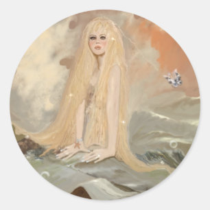 Mermaid 1 runder aufkleber