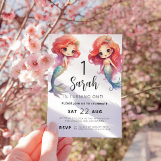 Mermaid 1st Birthday Party  Einladung