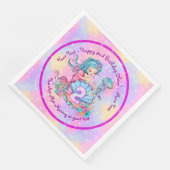 Mermaid 2. Geburtstag Ändern Text anpassen Serviette (Ecke)