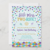 Mermaid 2. Geburtstag Einladung | Unterseegebiet (Vorderseite)