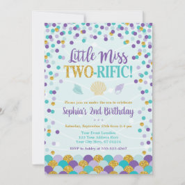 Mermaid 2. Geburtstag Einladung | Unterseegebiet