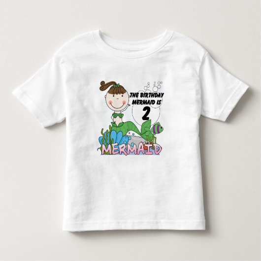 Mermaid 2. Geburtstag Tshirts und Geschenke (Vorderseite)