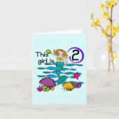 Mermaid 2. Geburtstag Tshirts und Geschenke Karte (Gelbe Blume)