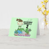 Mermaid 2. Geburtstag Tshirts und Geschenke Karte (Gelbe Blume)
