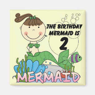 Mermaid 2. Geburtstag Tshirts und Geschenke Magnet