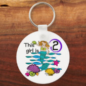 Mermaid 2. Geburtstag Tshirts und Geschenke Schlüsselanhänger (Vorderseite)
