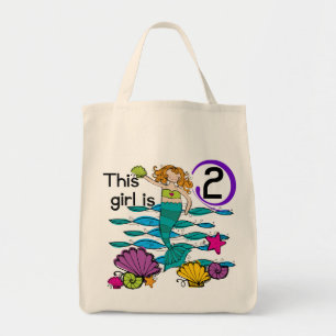 Mermaid 2. Geburtstag Tshirts und Geschenke Tragetasche