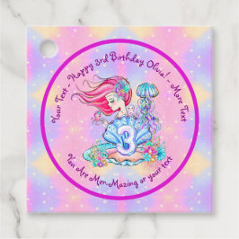 Mermaid 3. Geburtstag Ändern Text anpassen Geschenkanhänger