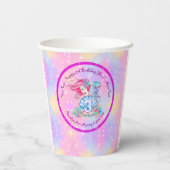 Mermaid 3. Geburtstag Ändern Text anpassen Pappbecher (Rückseite)