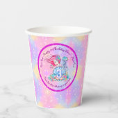 Mermaid 3. Geburtstag Ändern Text anpassen Pappbecher (Vorderseite)