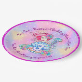 Mermaid 3. Geburtstag Ändern Text anpassen Pappteller (Schrägansicht)