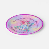 Mermaid 3. Geburtstag Ändern Text anpassen Pappteller (Schrägansicht)
