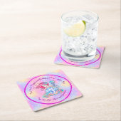 Mermaid 3. Geburtstag Ändern Text anpassen Rechteckiger Pappuntersetzer (Vor Ort)