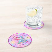 Mermaid 3. Geburtstag Ändern Text anpassen Runder Pappuntersetzer (Vor Ort)