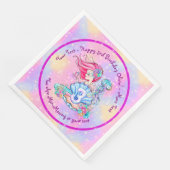 Mermaid 3. Geburtstag Ändern Text anpassen Serviette (Ecke)