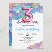 Mermaid 3. Geburtstag Einladung (Vorne/Hinten)