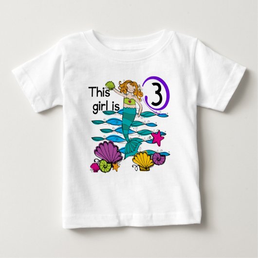 Mermaid 3. Geburtstag T Shirts und Geschenke (Vorderseite)