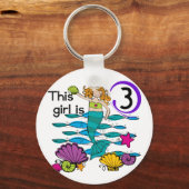 Mermaid 3. Geburtstag T Shirts und Geschenke Schlüsselanhänger (Vorderseite)